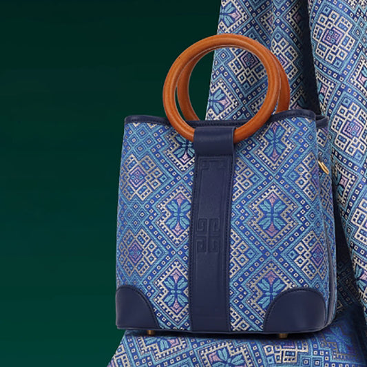 Zhuang brocade ring bag all-match high-end new Chinese style hand-held shoulder bag genuine leather women's bag