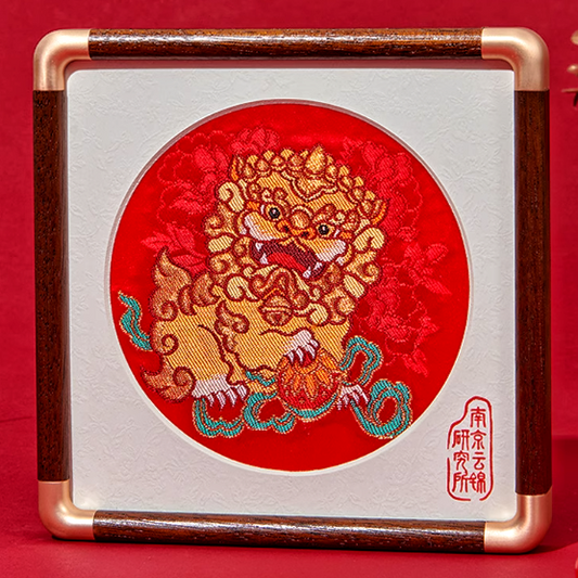 Six lion dance hydrangea ornaments red