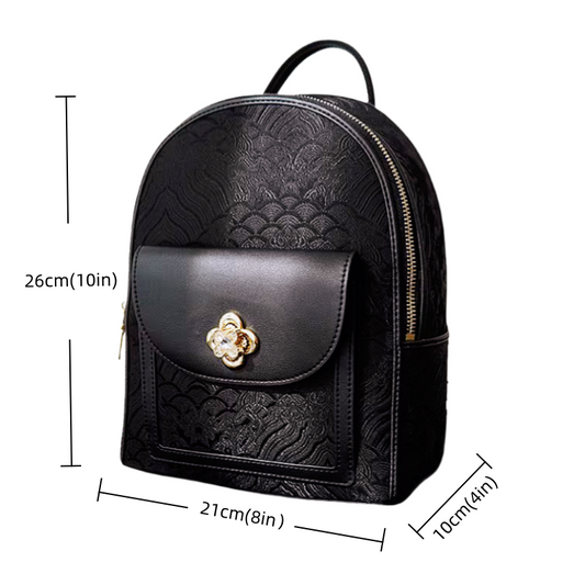 Seawater River Cliff Pattern Backpack Intangible Cultural Heritage Yunjin Zipper New Chinese Style Women's National Style Casual Bag