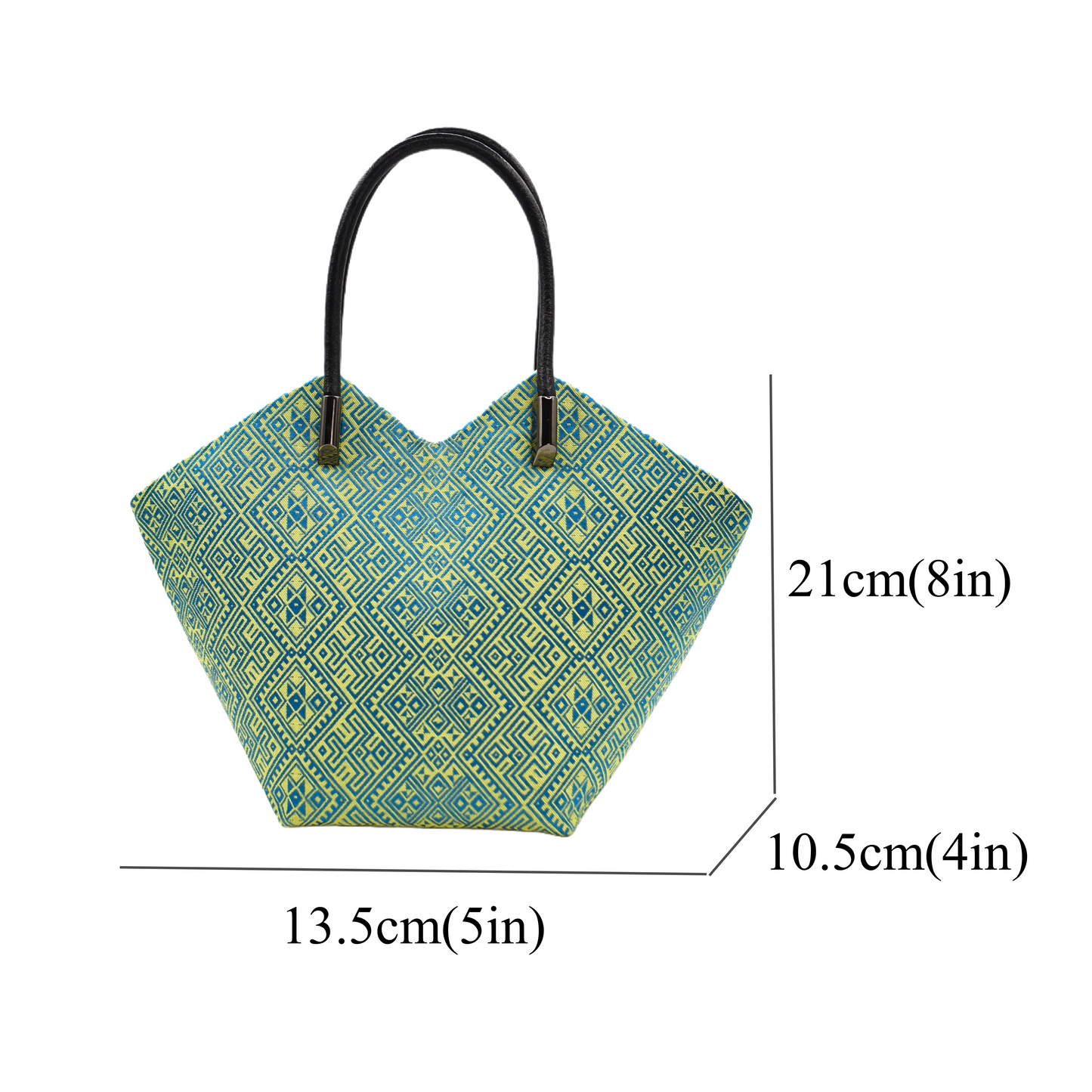 Zhuang Brocade Pattern Green Double Swallow Butterfly Handbag