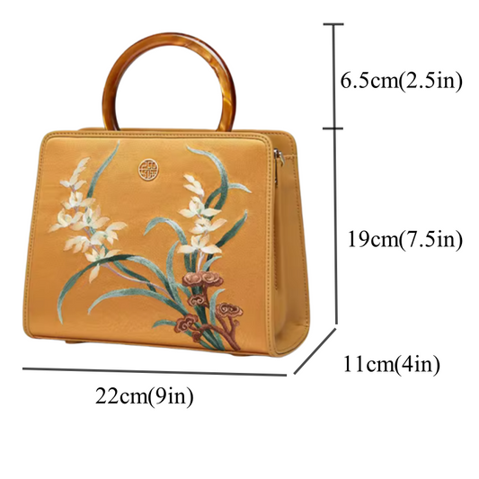 Handmade Suzhou embroidery Zhilan Yushu new Chinese style one-shoulder crossbody handbag small square bag for women