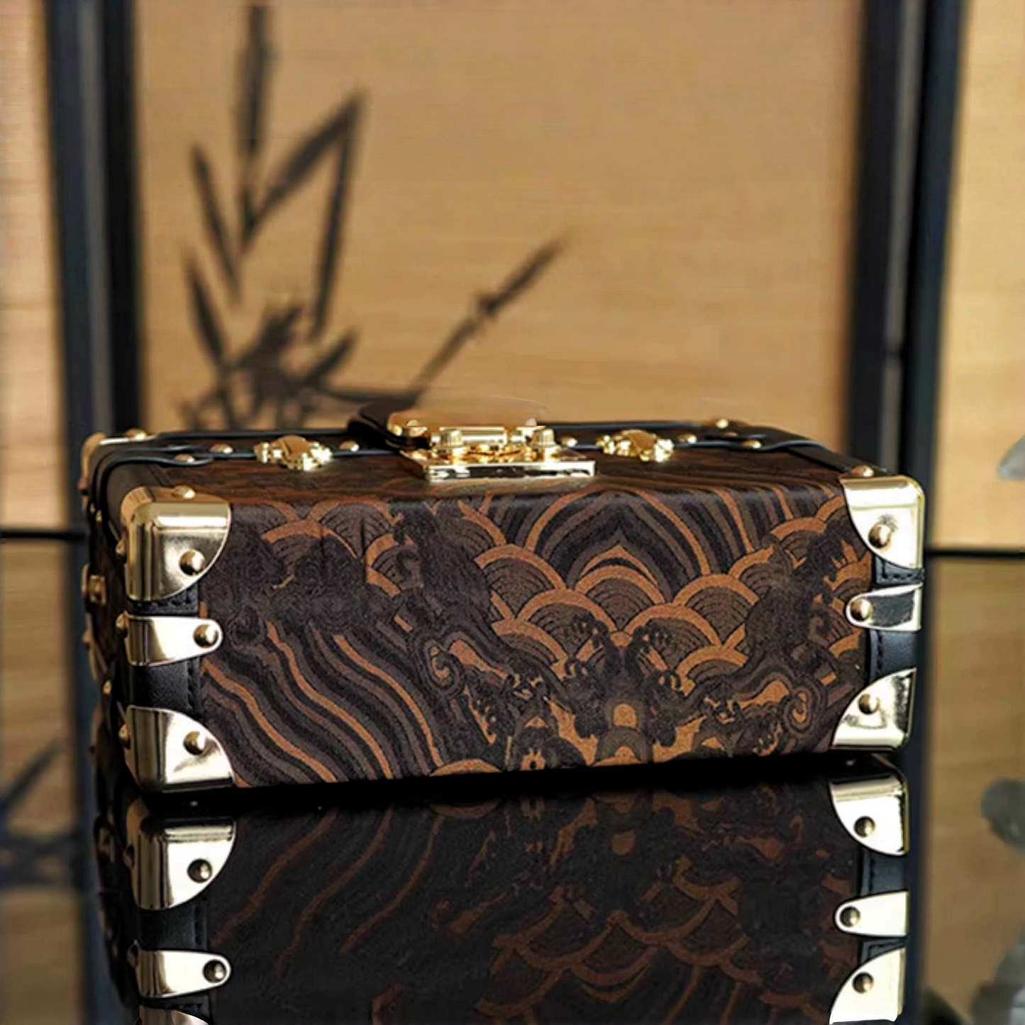 High-end niche non-legacy Song brocade light luxury style small handbag new Chinese style handbag jewelry crossbody bag