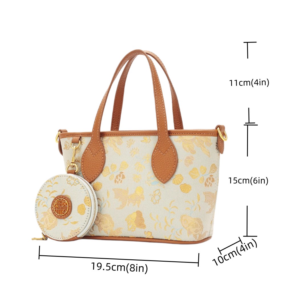 Intangible Cultural Heritage Song Dynasty Brocade Embroidered Flower Tote Bag
