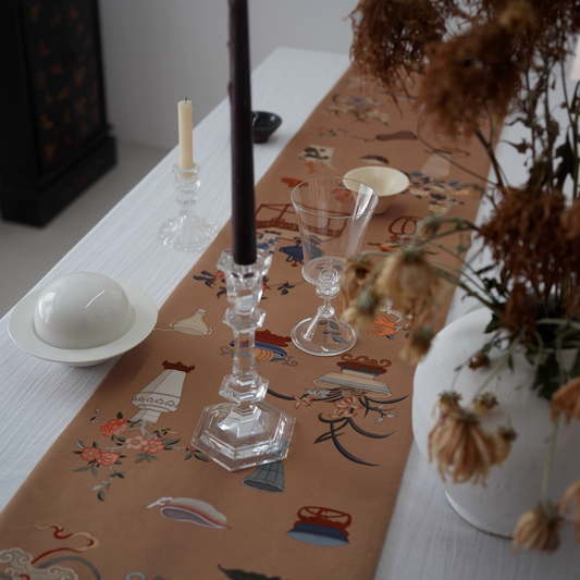 Medieval style new Chinese style Bogutu traditional pattern dining table runner