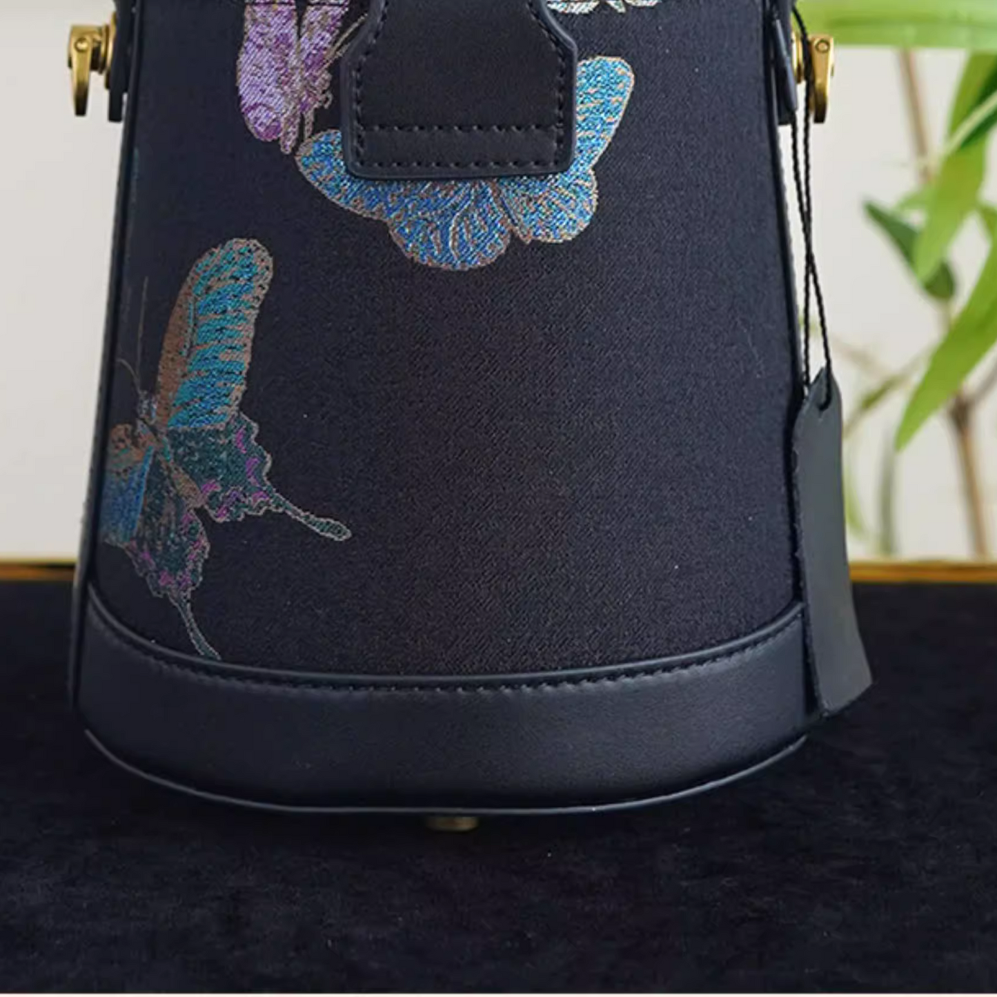 Intangible Cultural Heritage Song Brocade Linglian Playing Butterfly Bucket Bag Silk Single Shoulder Handbag