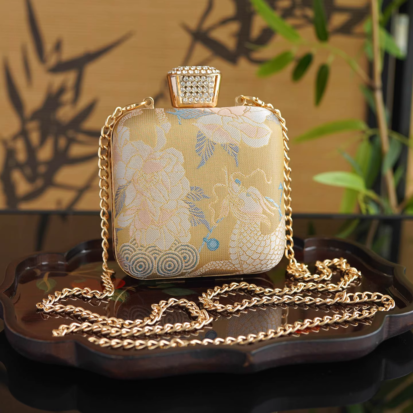 Intangible Cultural Heritage Song Brocade Silk Chain Shoulder Crossbody Bag New Chinese Style Perfume Bag