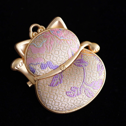 Song Brocade Silk Lucky Cat Brooch