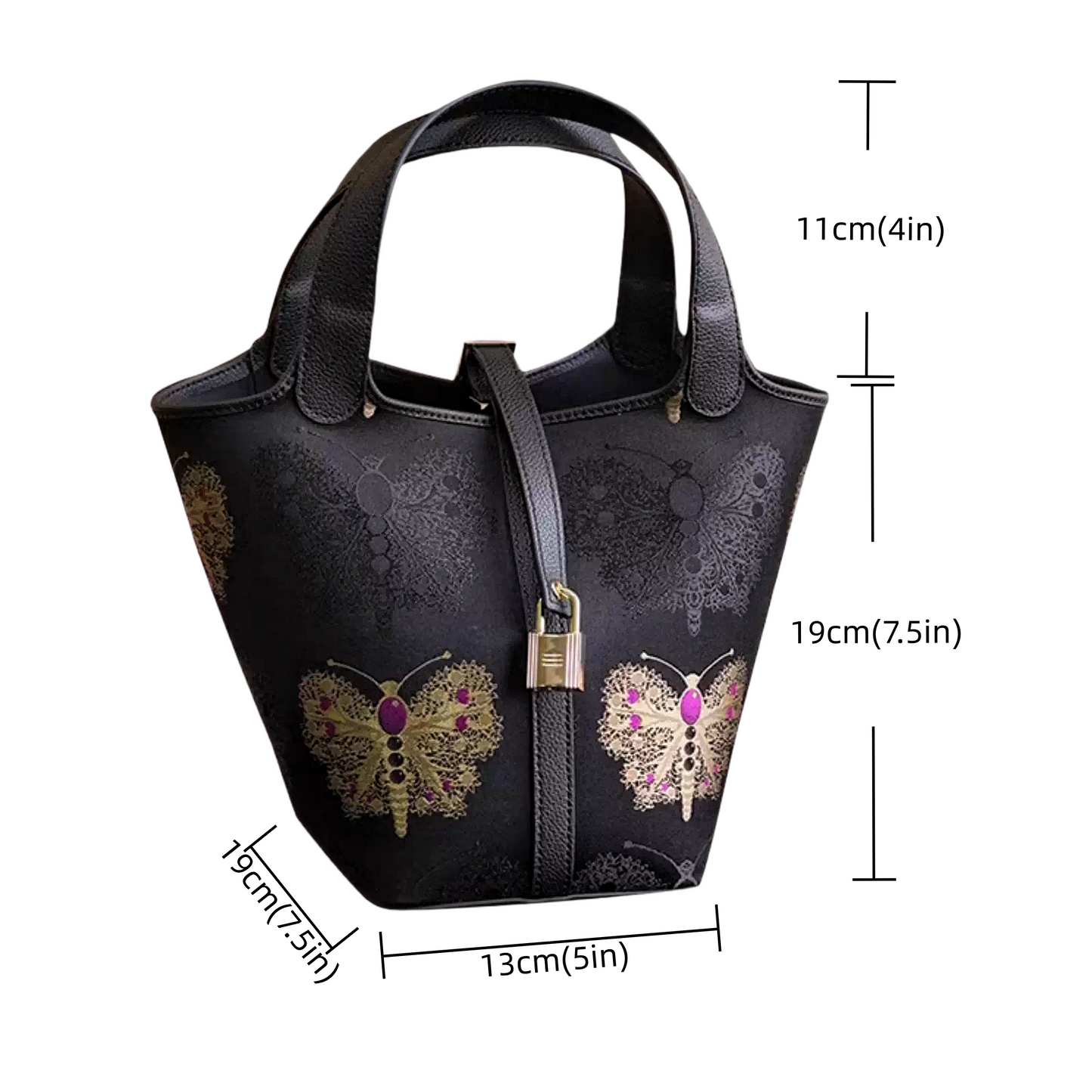 Songjin Handbag New Chinese Style Red Gold Butterfly Lock Bag