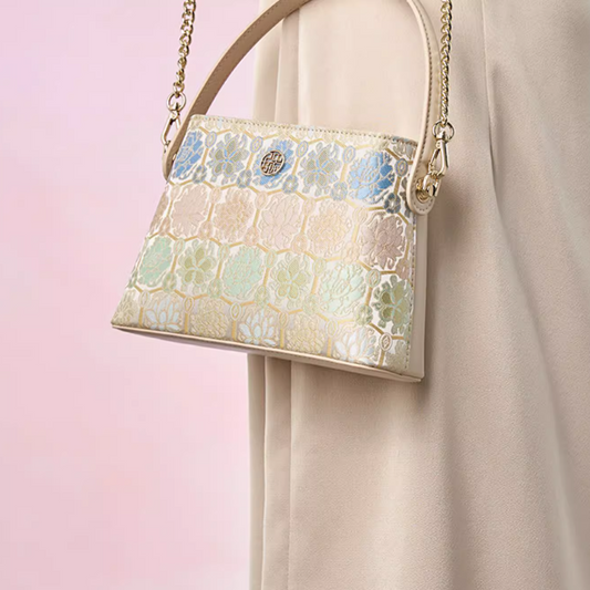 Intangible cultural heritage Song Dynasty brocade pattern brocade turtleback pattern new Chinese style crossbody handbag bucket bag for women