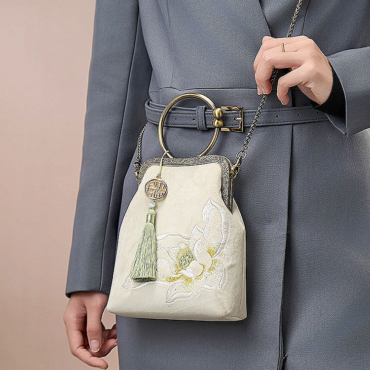 New Chinese style white handbag