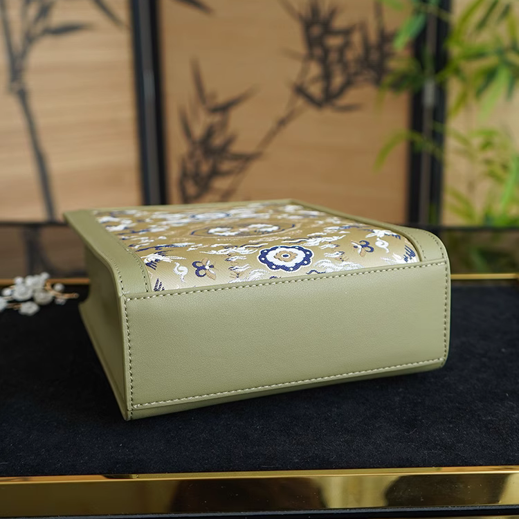Crane and Deer Spring Intangible Cultural Heritage Song Brocade Women's Silk Handbag