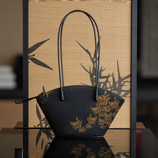 No Fengyue fan-shaped bag long shoulder strap fan-shaped new Chinese style ancient style zipper shoulder bag handbag