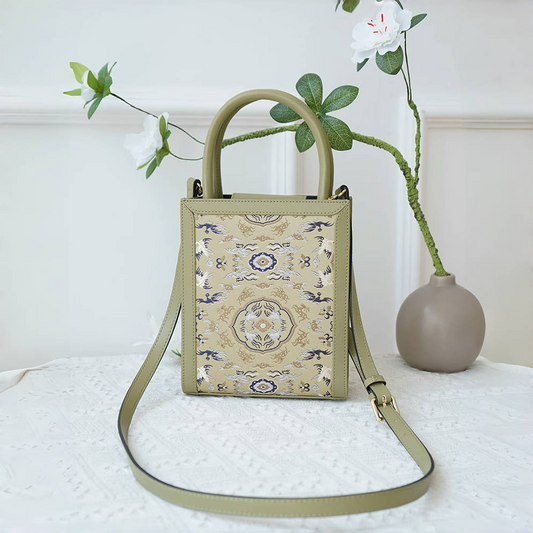 Crane and Deer Spring Intangible Cultural Heritage Song Brocade Women's Silk Handbag