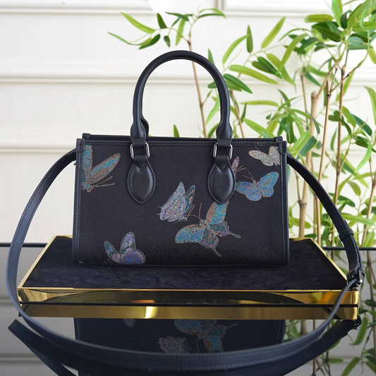 Intangible Cultural Heritage Song Brocade Linglian Playing Butterfly Silk New Chinese Style All-match Single Shoulder Crossbody Handbag Cowhide Light Luxury Bag