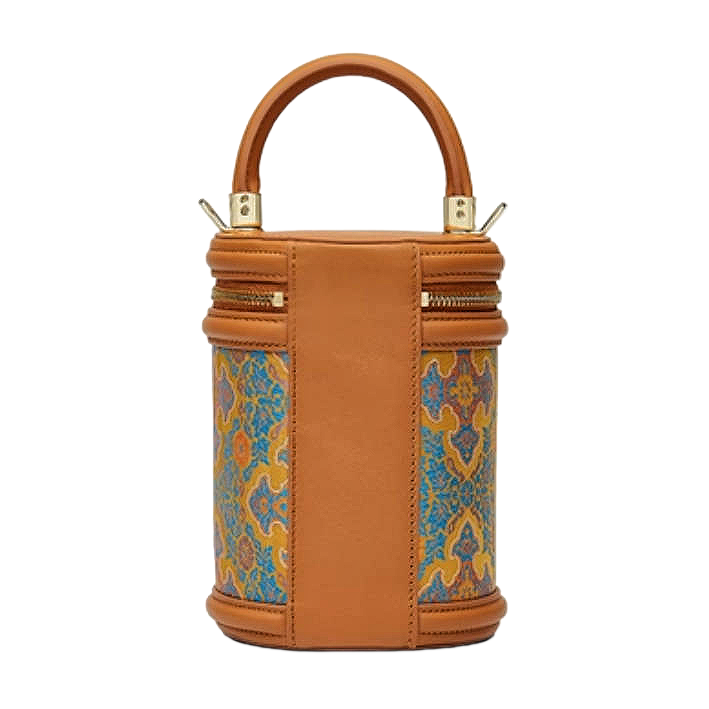 Songjin Sihe Ruyi New Chinese Style Brown Handheld Crossbody Bucket Bag