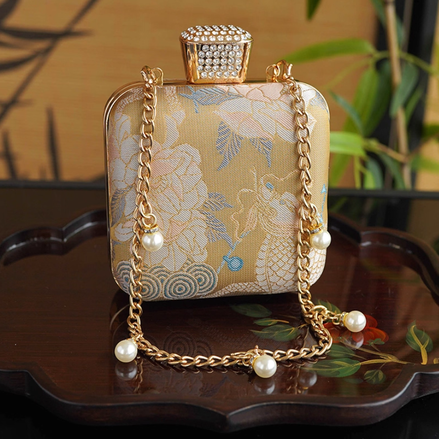 Intangible Cultural Heritage Song Brocade Silk Chain Shoulder Crossbody Bag New Chinese Style Perfume Bag