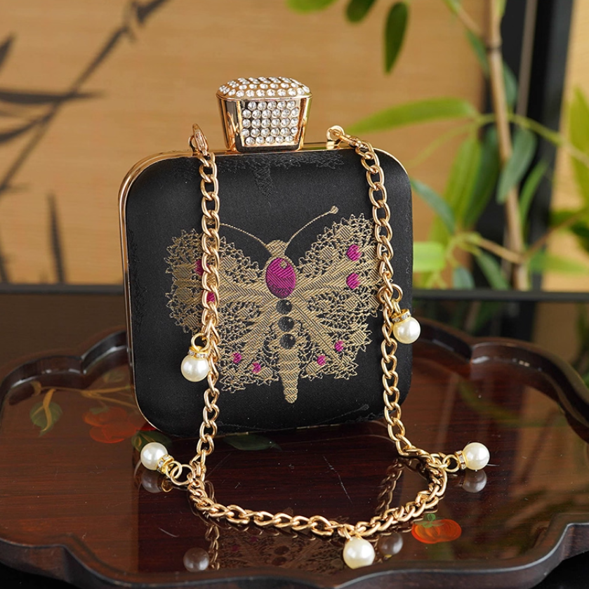 Intangible Cultural Heritage Song Brocade Silk Chain Shoulder Crossbody Bag New Chinese Style Perfume Bag