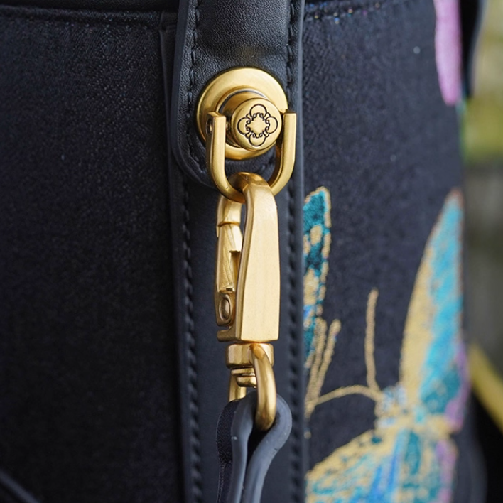 Intangible Cultural Heritage Song Brocade Linglian Playing Butterfly Bucket Bag Silk Single Shoulder Handbag