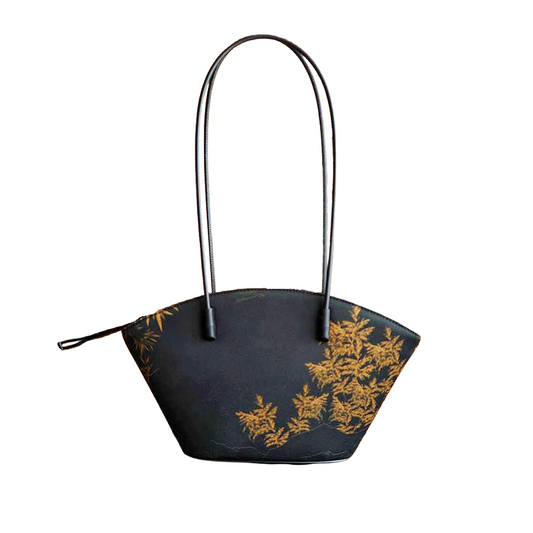 No Fengyue fan-shaped bag long shoulder strap fan-shaped new Chinese style ancient style zipper shoulder bag handbag