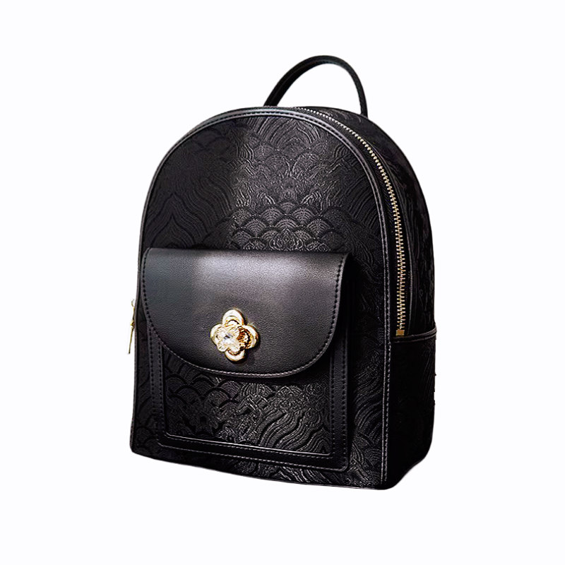 Seawater River Cliff Pattern Backpack Intangible Cultural Heritage Yunjin Zipper New Chinese Style Women's National Style Casual Bag