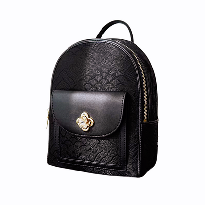 Seawater River Cliff Pattern Backpack Intangible Cultural Heritage Yunjin Zipper New Chinese Style Women's National Style Casual Bag