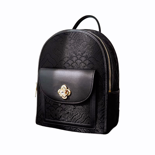 Seawater River Cliff Pattern Backpack Intangible Cultural Heritage Yunjin Zipper New Chinese Style Women's National Style Casual Bag