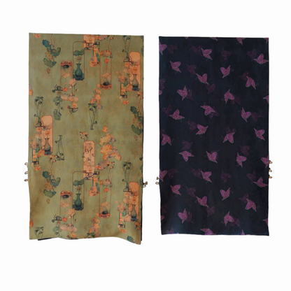 Song Dynasty Lotus Scene Xiangyunsha Flower Compass Buckle Silk Double-sided Double-layer Mulberry Silk Shawl Small Waistcoat Gift Scarf