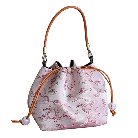 Songjin Rose Red Retro Hand-held Crossbody Mobile Phone Bucket Bag