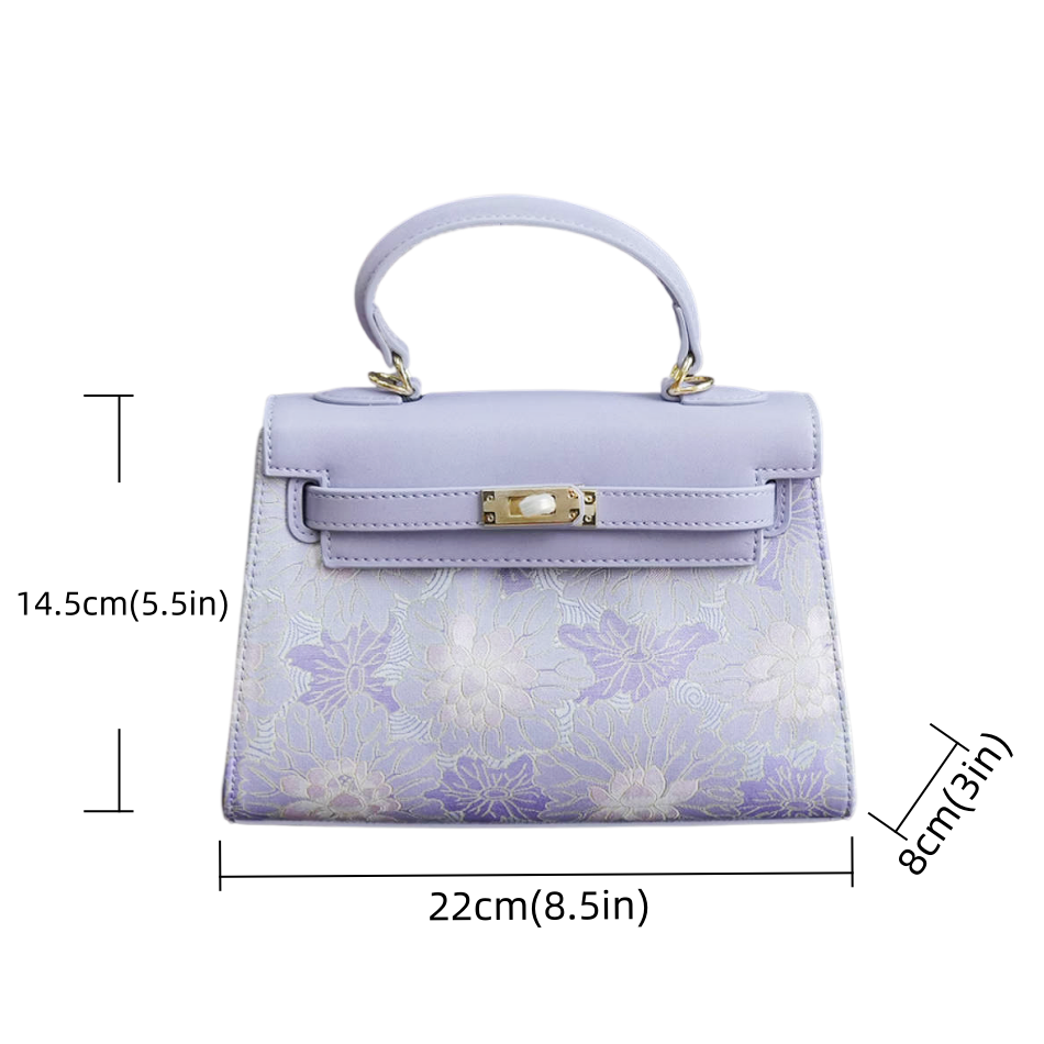 Intangible Cultural Heritage Song Brocade Chinese Style Cowhide Handbag Shoulder Bag