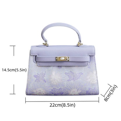Intangible Cultural Heritage Song Brocade Chinese Style Cowhide Handbag Shoulder Bag