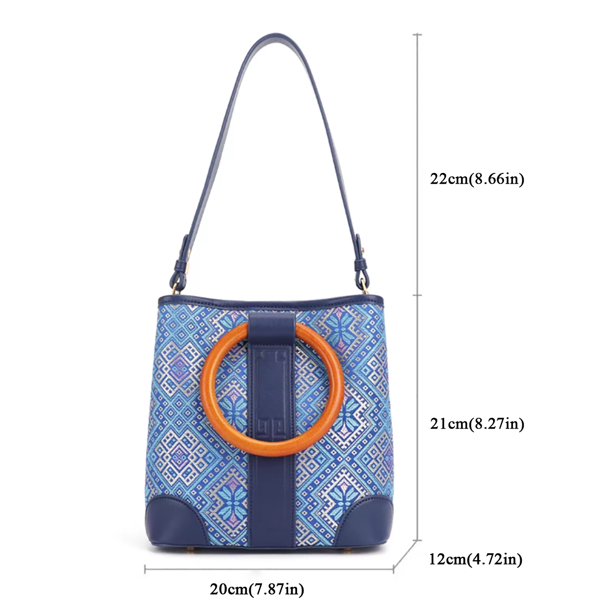 Zhuang brocade ring bag all-match high-end new Chinese style hand-held shoulder bag genuine leather women's bag