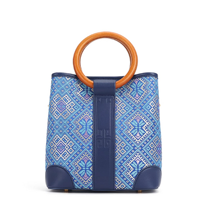 Zhuang brocade ring bag all-match high-end new Chinese style hand-held shoulder bag genuine leather women's bag