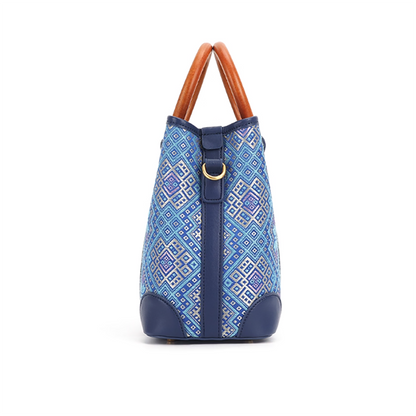 Zhuang brocade ring bag all-match high-end new Chinese style hand-held shoulder bag genuine leather women's bag