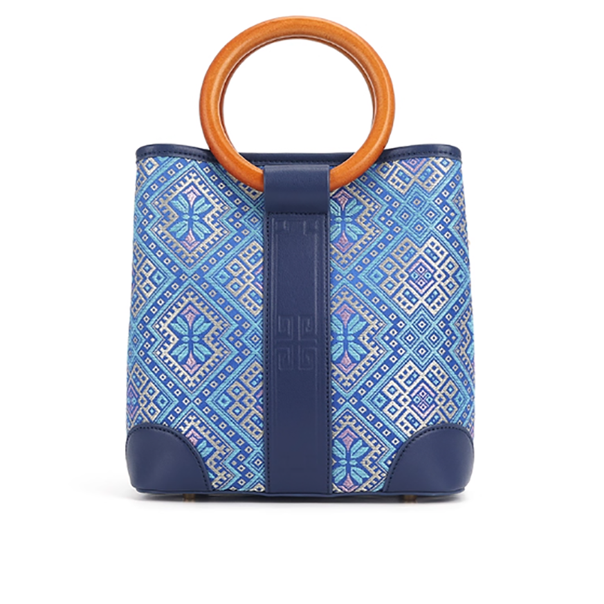 Zhuang brocade ring bag all-match high-end new Chinese style hand-held shoulder bag genuine leather women's bag
