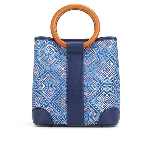 Zhuang brocade ring bag all-match high-end new Chinese style hand-held shoulder bag genuine leather women's bag