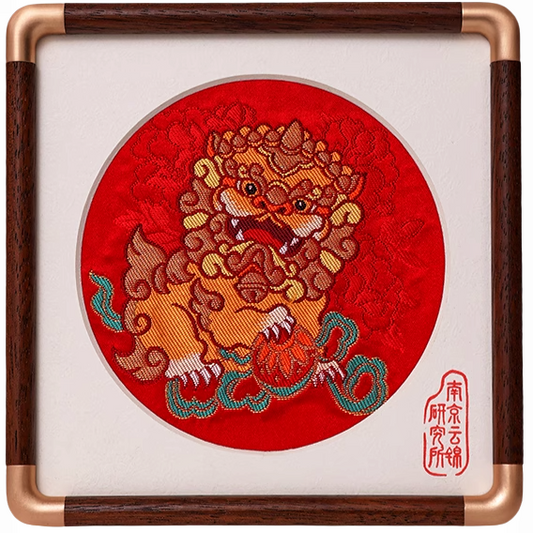 Six lion dance hydrangea ornaments red