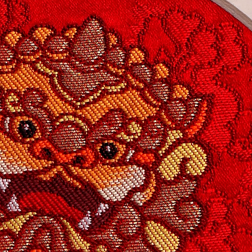 Six lion dance hydrangea ornaments red