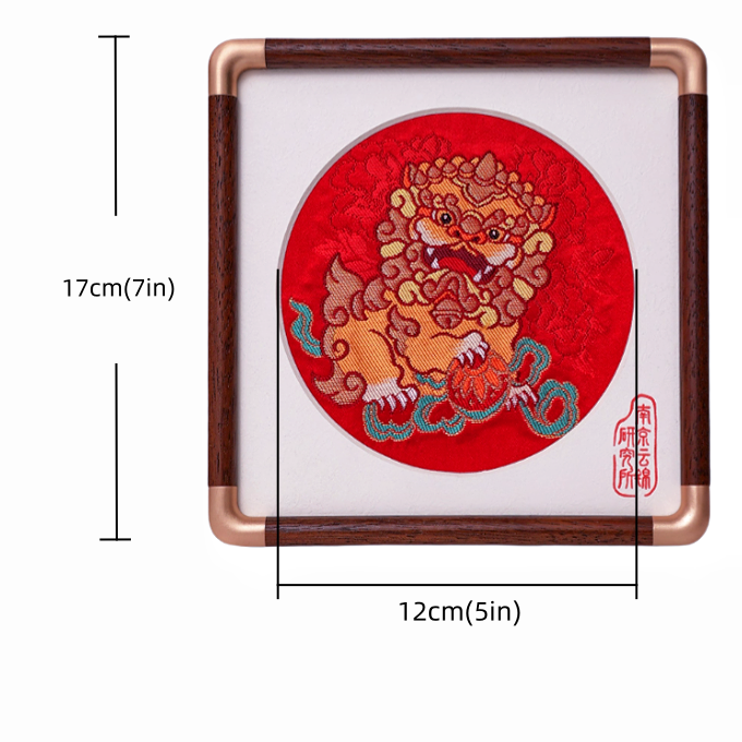 Six lion dance hydrangea ornaments red