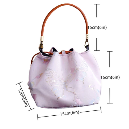 Songjin light pink retro hand-held crossbody mobile phone bucket bag