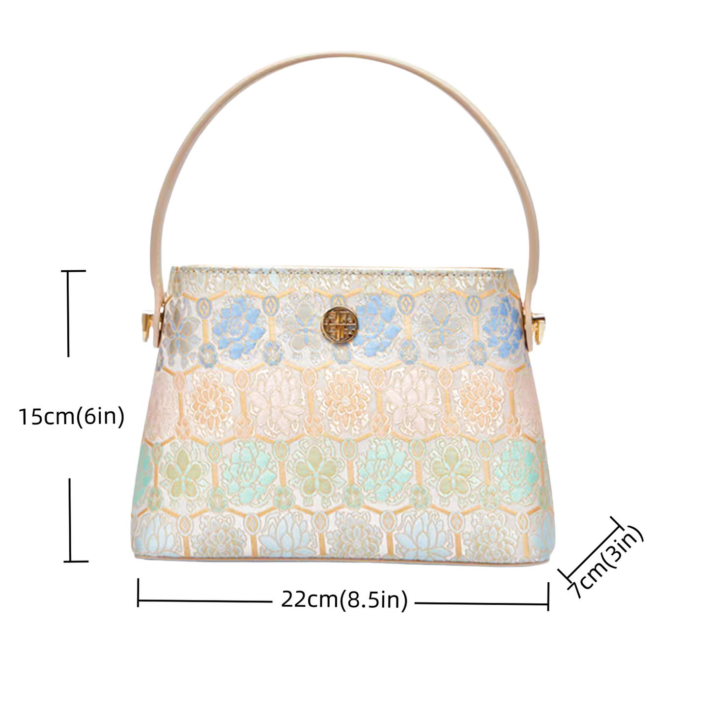 Intangible cultural heritage Song Dynasty brocade pattern brocade turtleback pattern new Chinese style crossbody handbag bucket bag for women