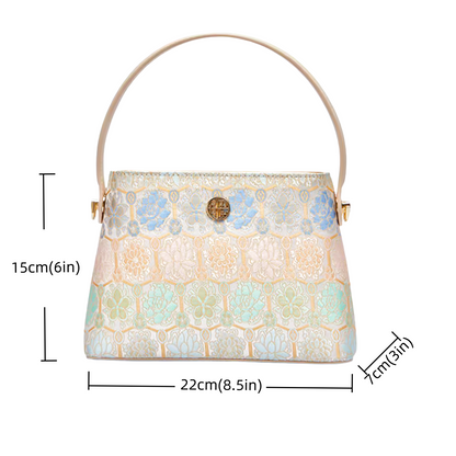 Intangible cultural heritage Song Dynasty brocade pattern brocade turtleback pattern new Chinese style crossbody handbag bucket bag for women