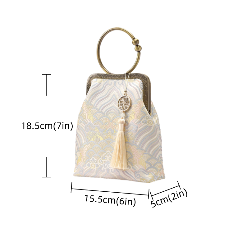 New Chinese style white embroidered handbag
