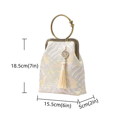 New Chinese style white embroidered handbag