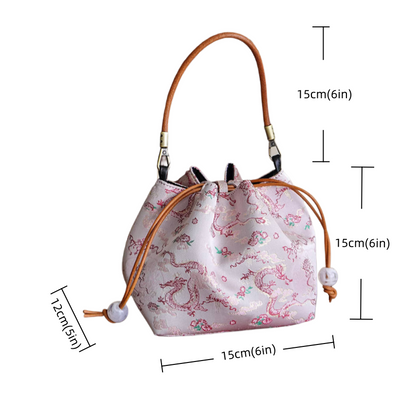 Songjin Rose Red Retro Hand-held Crossbody Mobile Phone Bucket Bag