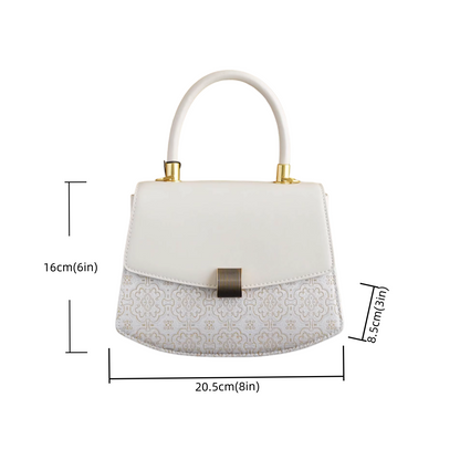 Intangible Cultural Heritage Song Brocade White Dingsheng Pattern Handbag