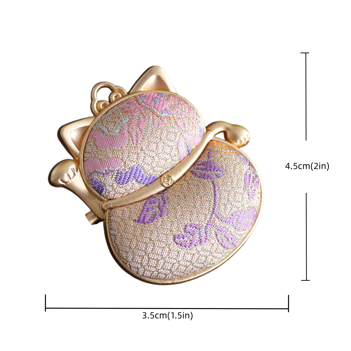 Song Brocade Silk Lucky Cat Brooch