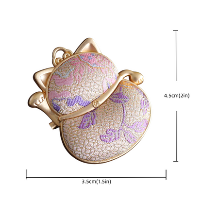 Song Brocade Silk Lucky Cat Brooch
