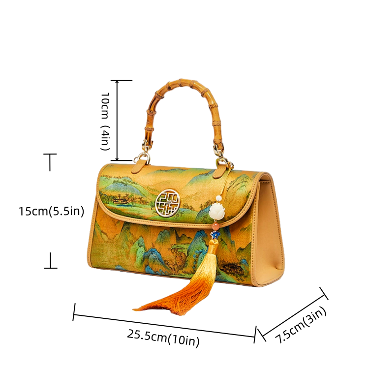 New Chinese style mulberry silk bamboo handbag