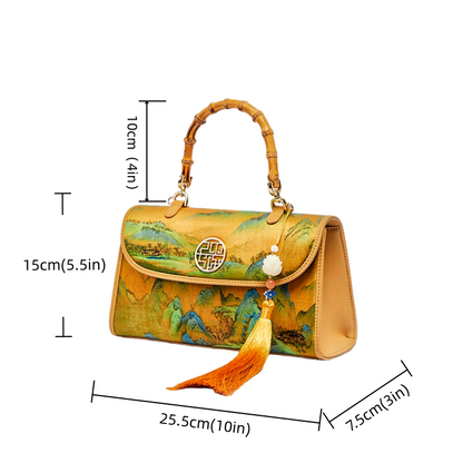 New Chinese style mulberry silk bamboo handbag
