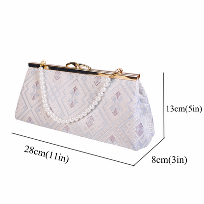 Intangible cultural heritage Zhuang brocade jacquard fabric unique ethnic style baguette bag